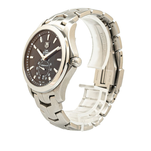タグホイヤー リンク キャリバー6 腕時計 WJF211A 自動巻き ブラック文字盤 ステンレススチール メンズ TAG HEUER 【中古】