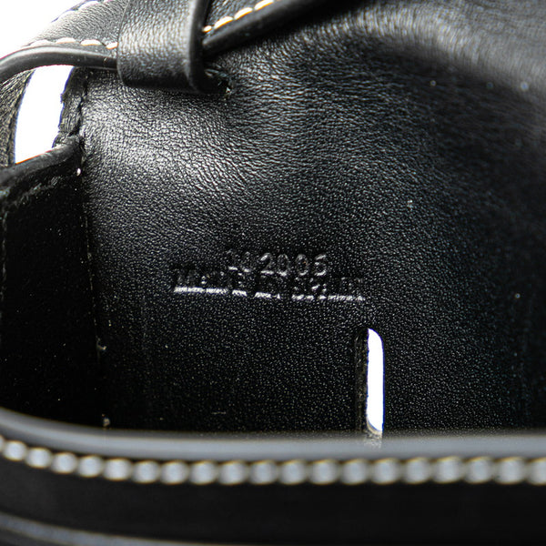 ロエベ アナグラム ヒールポーチ ショルダーバッグ ブラック レザー レディース LOEWE 【中古】