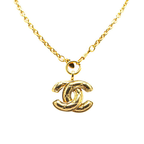 シャネル ココマーク マトラッセ ネックレス ゴールド メッキ レディース CHANEL 【中古】