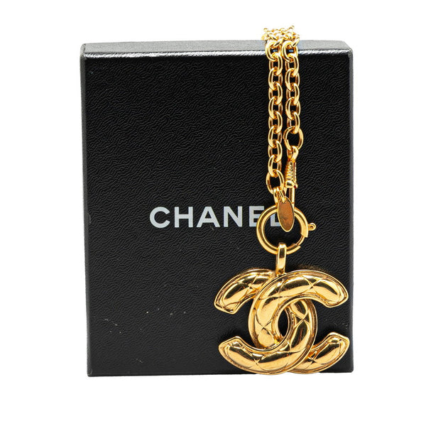 シャネル ココマーク マトラッセ ネックレス ゴールド メッキ レディース CHANEL 【中古】