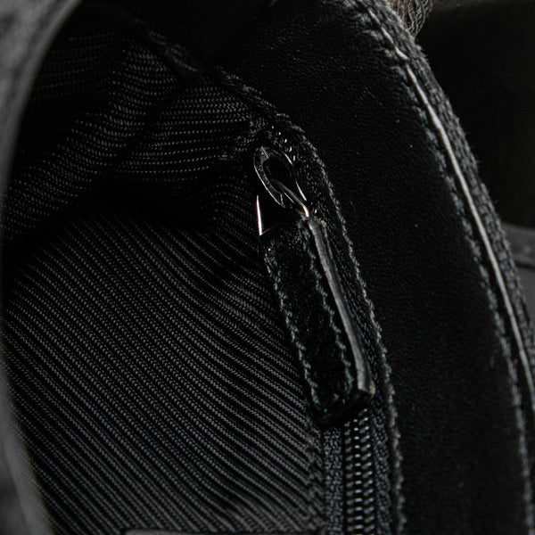 グッチ GGキャンバス ボディバッグ ウエストバッグ ショルダーバック 92543 ブラック キャンバス レザー レディース GUCCI 【中古】