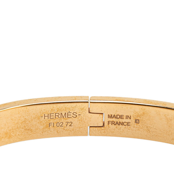 エルメス ミニクリックPM シェーヌダンクル ブレスレット ゴールド ベージュ メッキ メタル レディース HERMES 【中古】