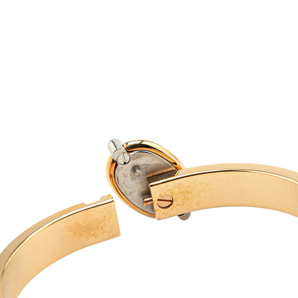 エルメス ミニクリックPM シェーヌダンクル ブレスレット ゴールド ベージュ メッキ メタル レディース HERMES 【中古】