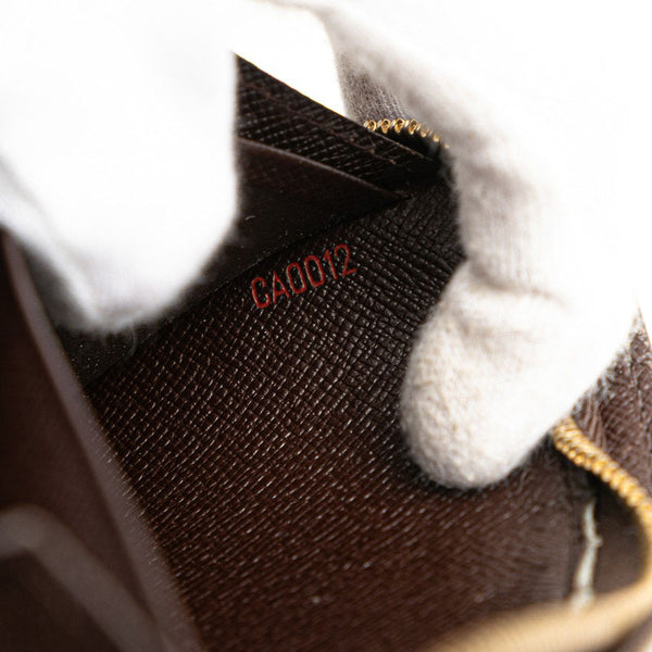 ルイ ヴィトン ダミエ ポルト モネ ジップ 長財布 ラウンドファスナー N61728 ブラウン PVC レディース LOUIS VUITTON 【中古】