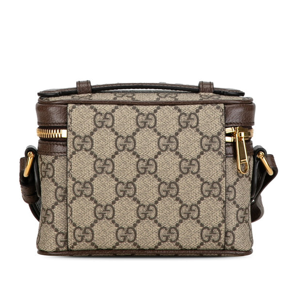 グッチ GGスプリーム シェリーライン オフディア バニティバッグ ミニショルダーバッグ 699532 ベージュ ブラウン PVC レザー レディース GUCCI 【中古】