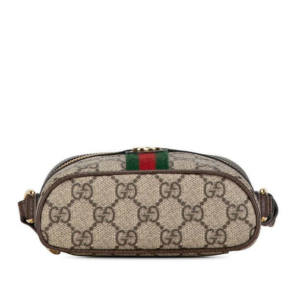 グッチ GGスプリーム シェリーライン オフディア バニティバッグ ミニショルダーバッグ 699532 ベージュ ブラウン PVC レザー レディース GUCCI 【中古】