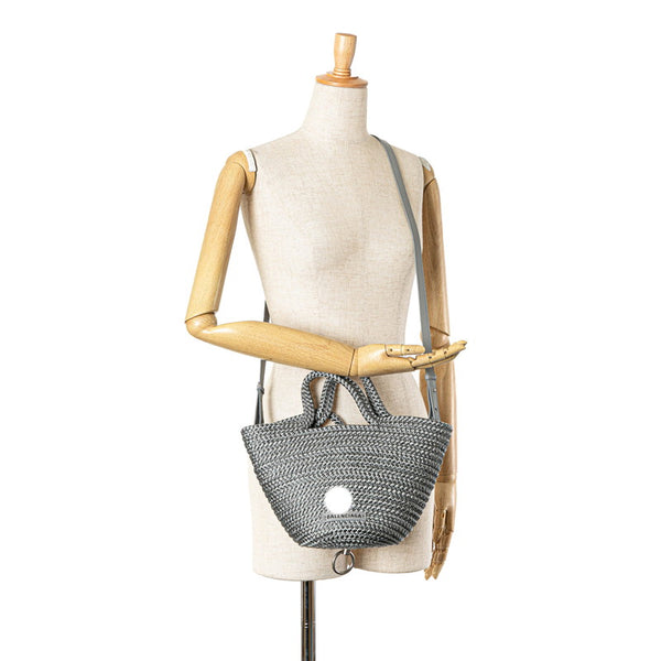 バレンシアガ イビザスモール ハンドバッグ ショルダーバッグ 2WAY 695612 グレー キャンバス レディース BALENCIAGA 【中古】