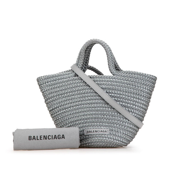 バレンシアガ イビザスモール ハンドバッグ ショルダーバッグ 2WAY 695612 グレー キャンバス レディース BALENCIAGA 【中古】