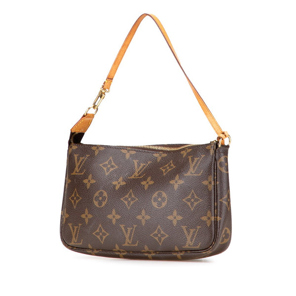 ルイ ヴィトン モノグラム ポシェット アクセソワール アクセサリーポーチ M51980 ブラウン PVC レザー レディース LOUIS VUITTON 【中古】