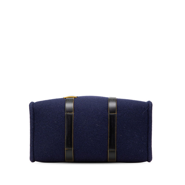 フェンディ トートバッグ ハンドバッグ 7VA390 ネイビー レット ウール レザー レディース FENDI 【中古】