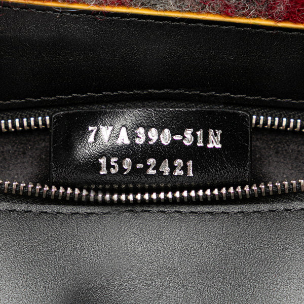 フェンディ トートバッグ ハンドバッグ 7VA390 ネイビー レット ウール レザー レディース FENDI 【中古】