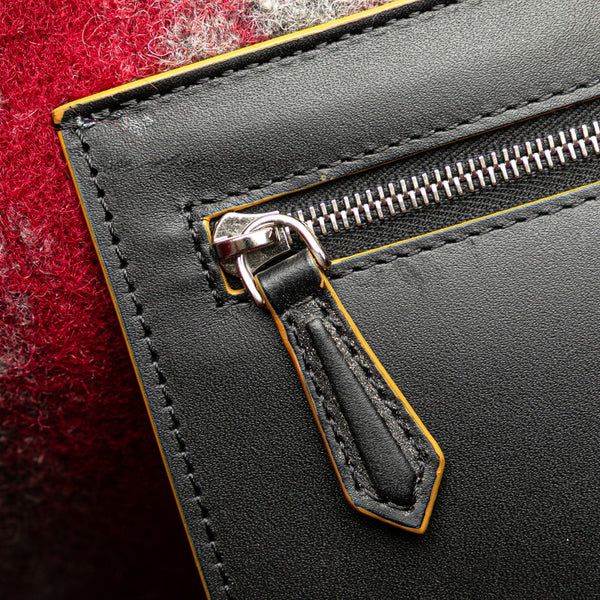 フェンディ トートバッグ ハンドバッグ 7VA390 ネイビー レット ウール レザー レディース FENDI 【中古】