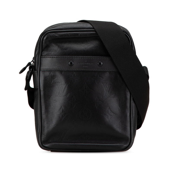 ルイ ヴィトン モノグラム シャドウ ダヌーブPM ショルダーバッグ M43681 ブラック レザー レディース LOUIS VUITTON 【中古】