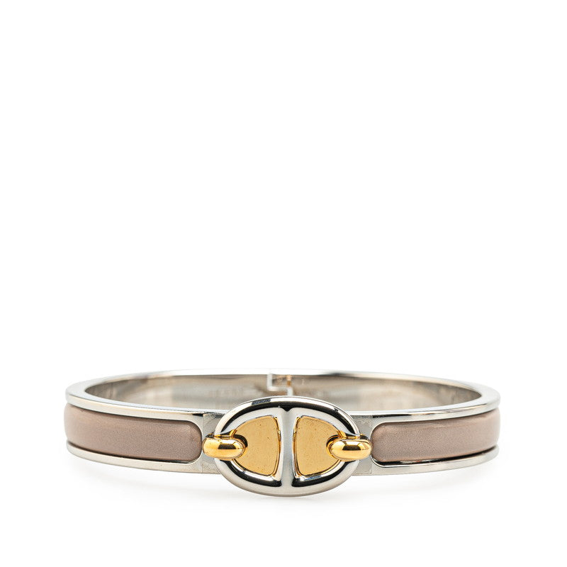 エルメス ミニクリックPM シェーヌダンクル ブレスレット シルバー ブラウン メタル レディース HERMES 【中古】