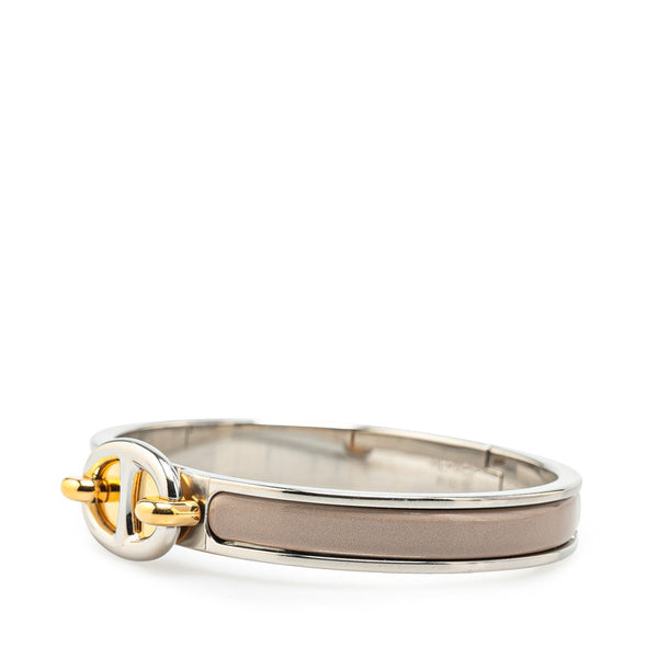 エルメス ミニクリックPM シェーヌダンクル ブレスレット シルバー ブラウン メタル レディース HERMES 【中古】