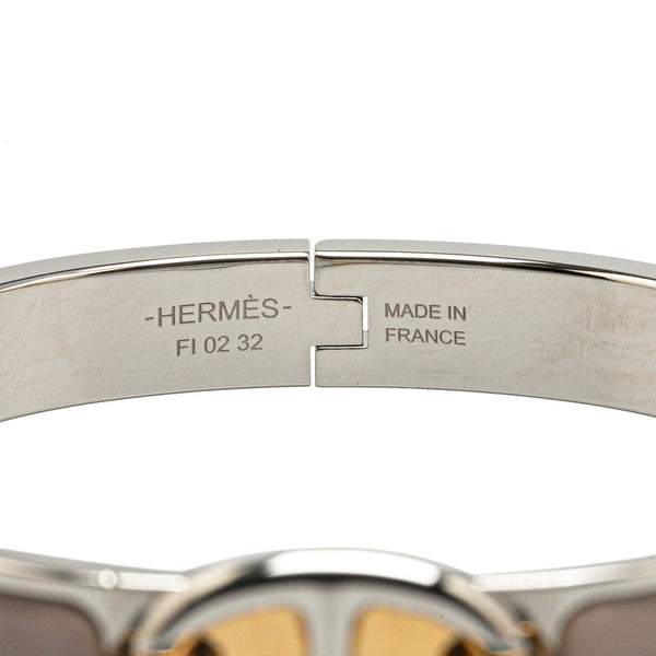 エルメス ミニクリックPM シェーヌダンクル ブレスレット シルバー ブラウン メタル レディース HERMES 【中古】