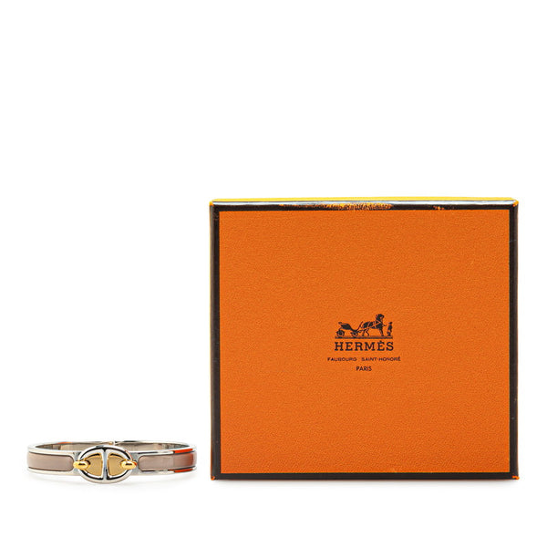 エルメス ミニクリックPM シェーヌダンクル ブレスレット シルバー ブラウン メタル レディース HERMES 【中古】