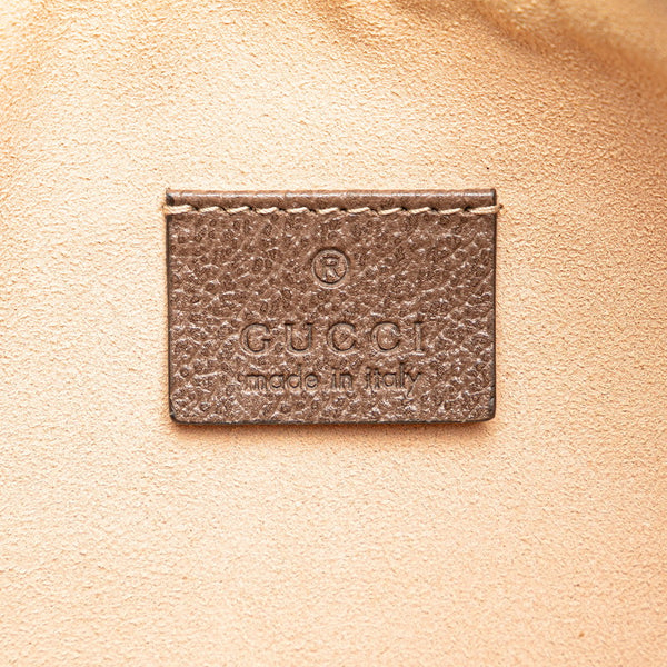 グッチ GGスプリーム シェリーライン クラッチバッグ 517551 ベージュ ブラウン PVC レザー レディース GUCCI 【中古】