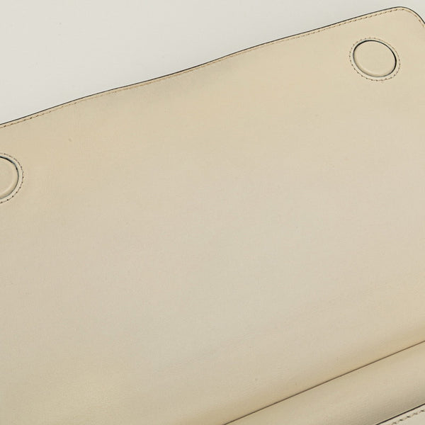 グッチ バンブー ショルダーバッグ 370817 ホワイト グレー レザー レディース GUCCI 【中古】