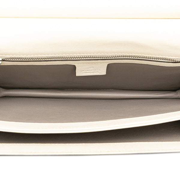 グッチ バンブー ショルダーバッグ 370817 ホワイト グレー レザー レディース GUCCI 【中古】