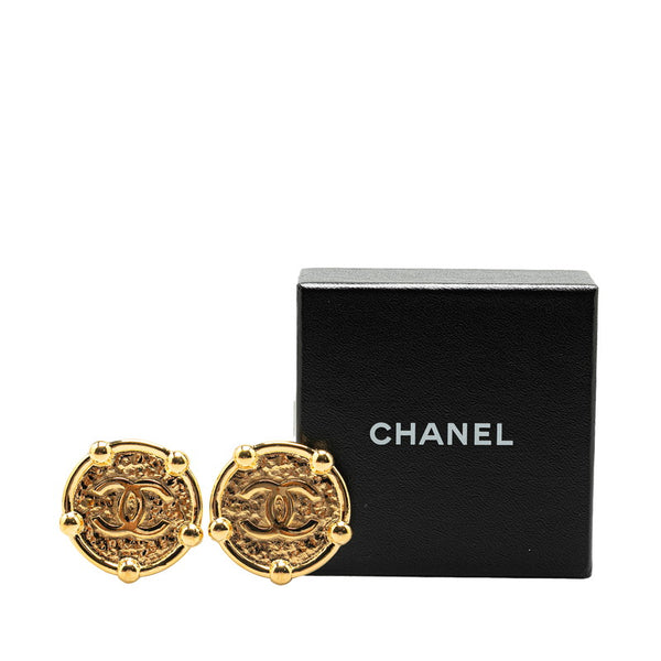 シャネル ヴィンテージ ココマーク ラウンド イヤリング ゴールド メッキ レディース CHANEL 【中古】