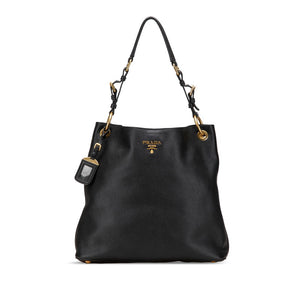 プラダ ワンショルダーバッグ BR4892 ブラック カーフレザー レディース PRADA 【中古】