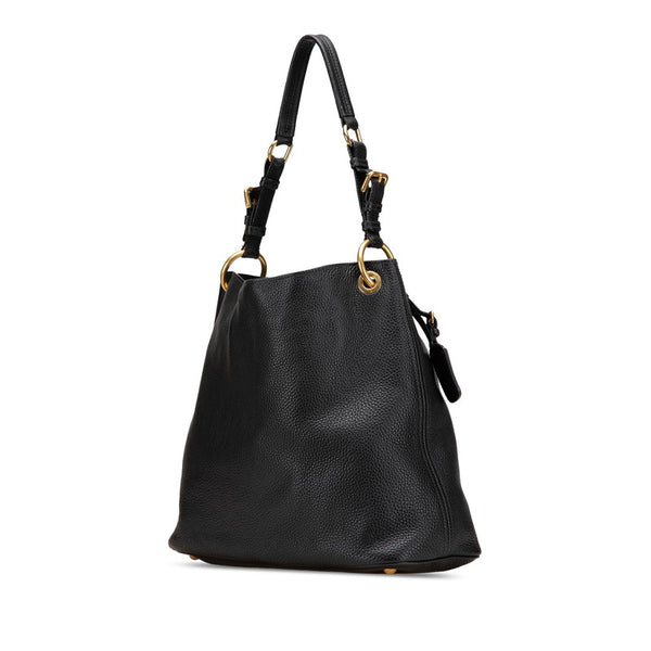 プラダ ワンショルダーバッグ BR4892 ブラック カーフレザー レディース PRADA 【中古】