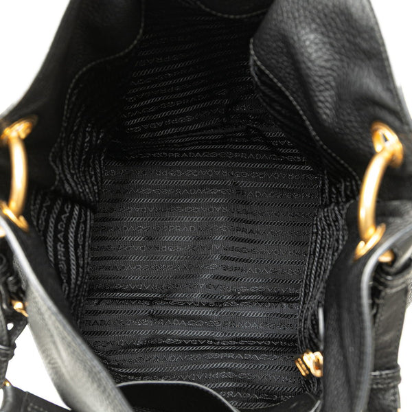 プラダ ワンショルダーバッグ BR4892 ブラック カーフレザー レディース PRADA 【中古】