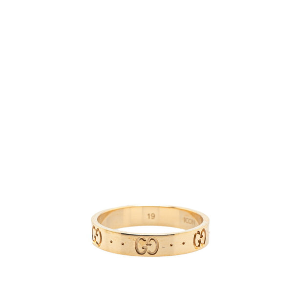 グッチ GG アイコン リング 指輪 #19 660070 K18YG イエローゴールド メンズ GUCCI 【中古】