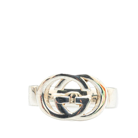 グッチ インターロッキングG リング 指輪 SV925 シルバー メンズ GUCCI 【中古】