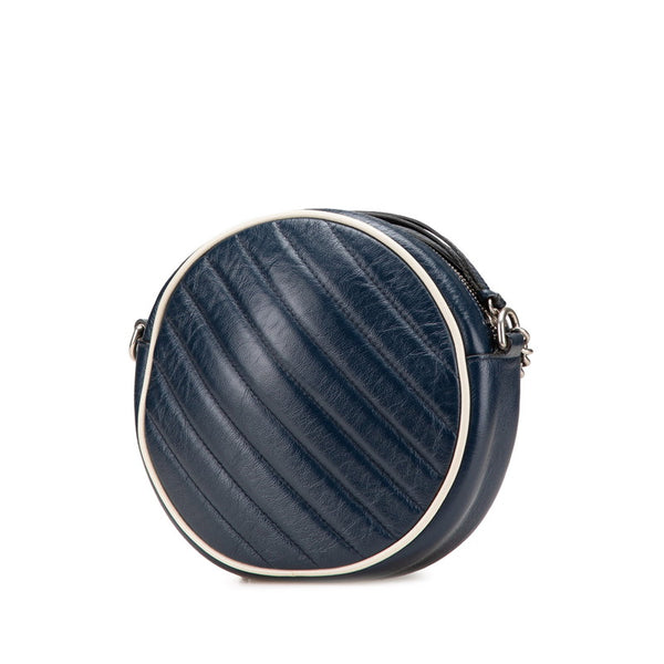 グッチ GGマーモント チェーン ショルダーバッグ 550154 ネイビー レザー レディース GUCCI 【中古】