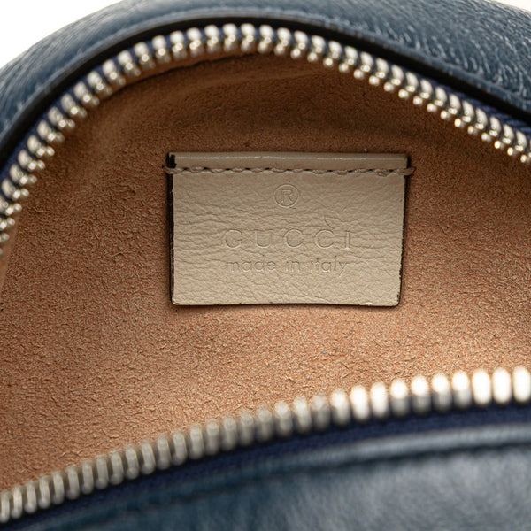 グッチ GGマーモント チェーン ショルダーバッグ 550154 ネイビー レザー レディース GUCCI 【中古】