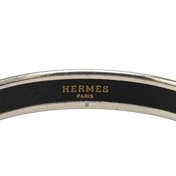 エルメス エマイユPM 馬車 ロゴ バングル シルバー ピンク メタル レディース HERMES 【中古】