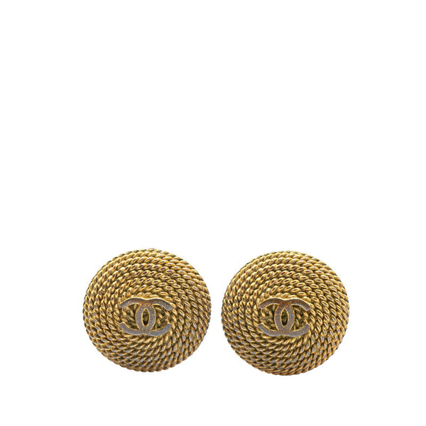 シャネル ヴィンテージ ココマーク ラウンド イヤリング ゴールド メッキ レディース CHANEL 【中古】