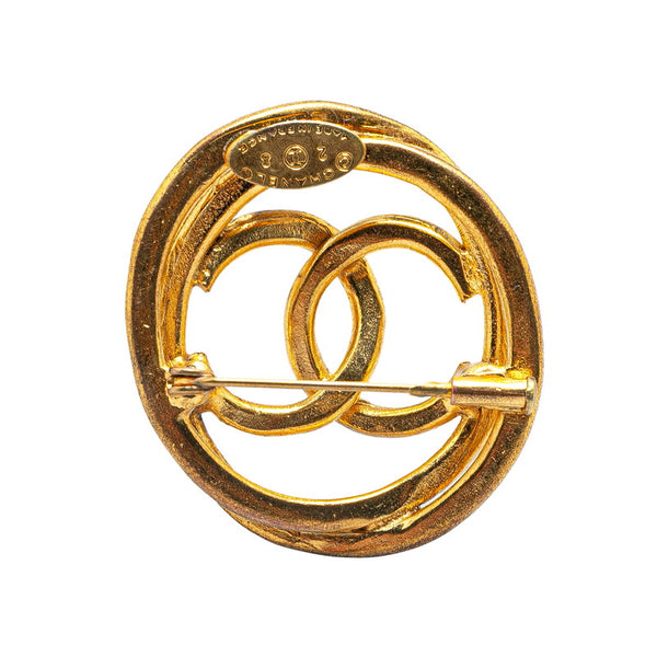 シャネル ココマーク ラウンド サークル ブローチ ゴールド メッキ レディース CHANEL 【中古】