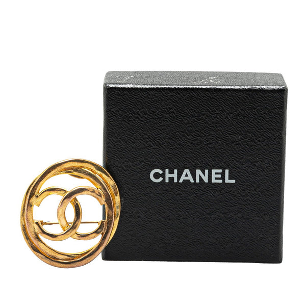 シャネル ココマーク ラウンド サークル ブローチ ゴールド メッキ レディース CHANEL 【中古】