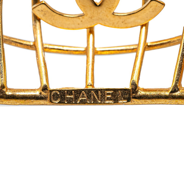 シャネル ヴィンテージ ココマーク 鳥かご モチーフ イヤリング ゴールド メッキ レディース CHANEL 【中古】