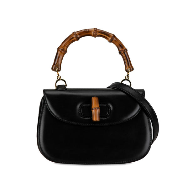 グッチ バンブー ハンドバッグ ショルダーバッグ 2WAY 000 01 0633 ブラック レザー レディース GUCCI 【中古】