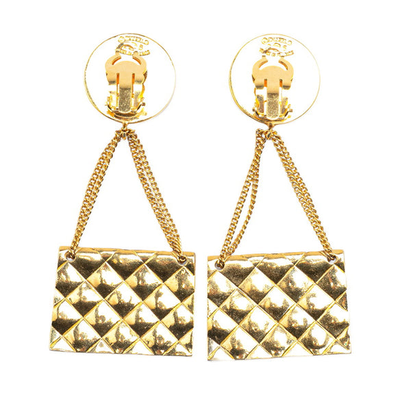 シャネル ヴィンテージ ココマーク 31 RUE CAMBON PARIS メダル マトラッセ バッグ モチーフ イヤリング ゴールド メッキ レディース CHANEL 【中古】