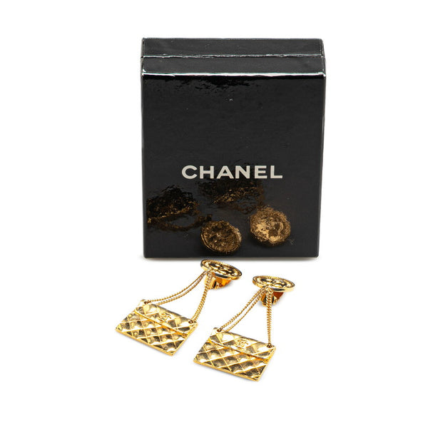 シャネル ヴィンテージ ココマーク 31 RUE CAMBON PARIS メダル マトラッセ バッグ モチーフ イヤリング ゴールド メッキ レディース CHANEL 【中古】