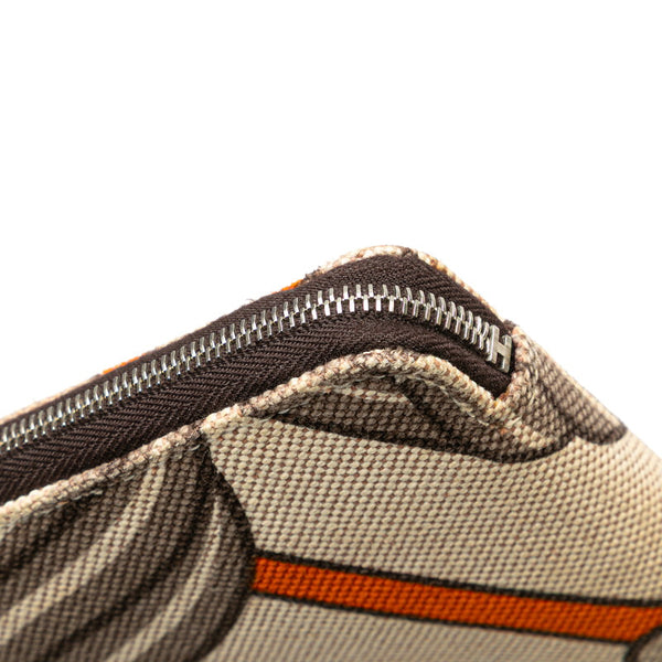 エルメス スティープルGM ラウンドファスナー 長財布 ベージュ マルチカラー トワルアッシュ レディース HERMES 【中古】