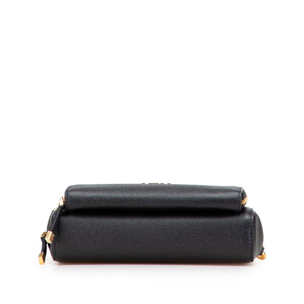 ディオール カロ ダブルポーチ 斜め掛け ショルダーバッグ ブラック レザー レディース Dior 【中古】