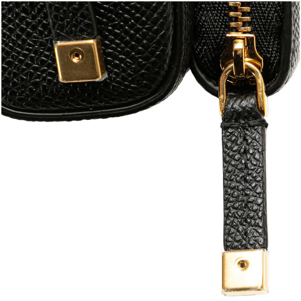 ディオール カロ ダブルポーチ 斜め掛け ショルダーバッグ ブラック レザー レディース Dior 【中古】