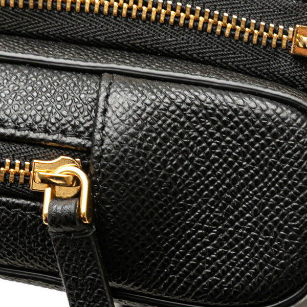 ディオール カロ ダブルポーチ 斜め掛け ショルダーバッグ ブラック レザー レディース Dior 【中古】