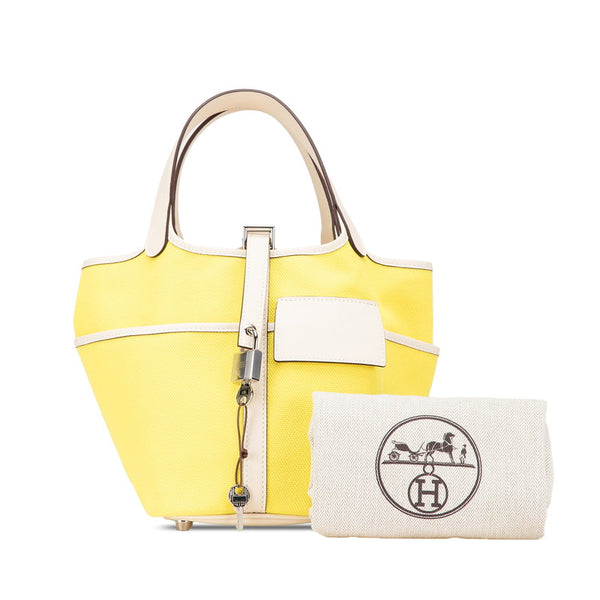 エルメス ピコタンロック カーゴ PM ハンドバッグ ジョーヌシトロン ナタ スイフト トワルゴエラン レディース HERMES 【中古】