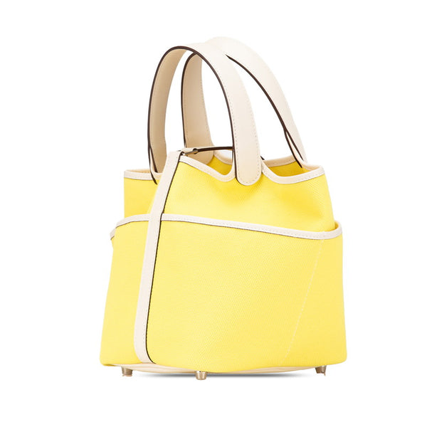 エルメス ピコタンロック カーゴ PM ハンドバッグ ジョーヌシトロン ナタ スイフト トワルゴエラン レディース HERMES 【中古】