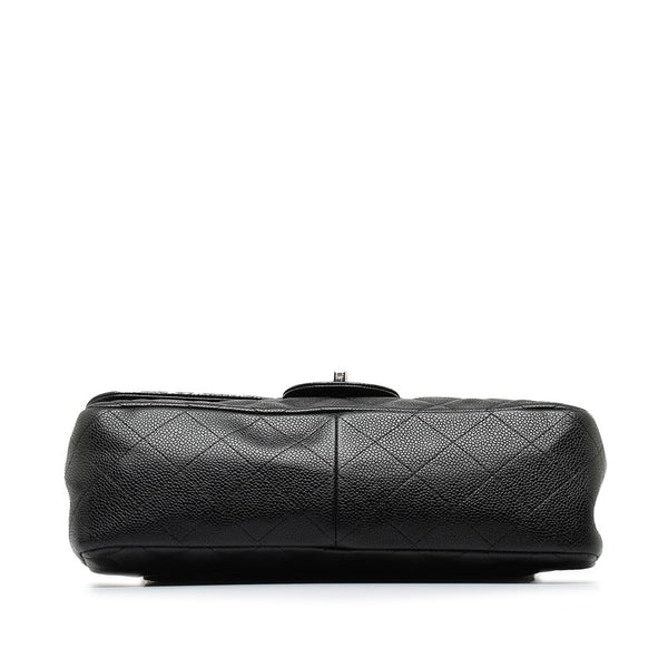 シャネル マトラッセ30 ココマーク ダブルフラップ チェーン ショルダーバッグ ブラック キャビアスキン レディース CHANEL 【中古】