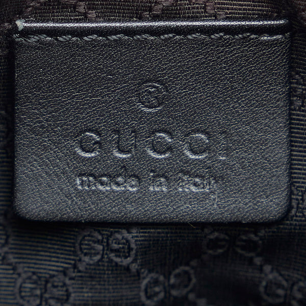 グッチ シェリーライン アクセサリーポーチ 92820 ブラック キャンバス レザー レディース GUCCI 【中古】