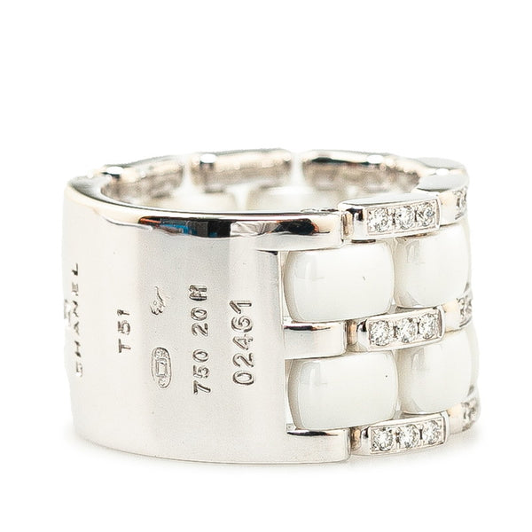シャネル ウルトラ リング 指輪 K18WG ホワイトゴールド ホワイトセラミック レディース CHANEL 【中古】