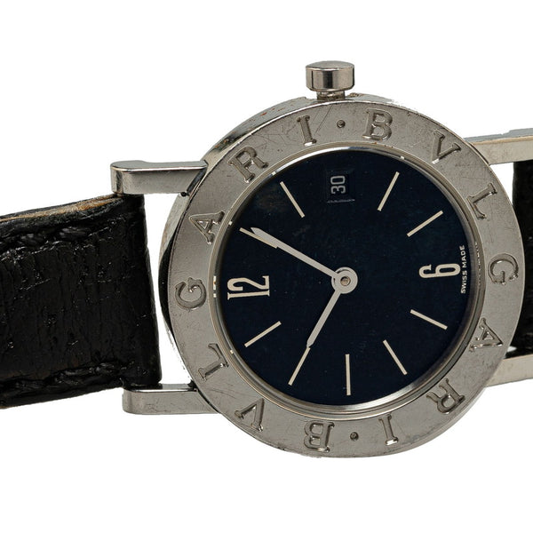 ブルガリ ブルガリブルガリ 腕時計 BB26SLD クオーツ ブラック文字盤 ステンレススチール レザー レディース BVLGARI 【中古】